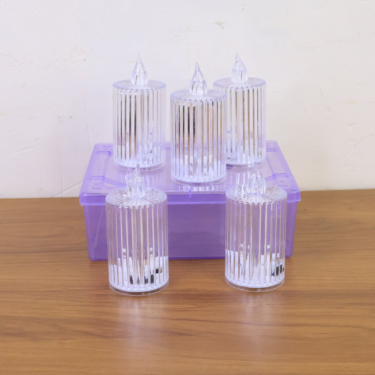 Premium Crystal Effect LED Flameless Candle Lights (5 Pc) Premium Crystal Effect LED Flameless Candle Lights (5 Pc)